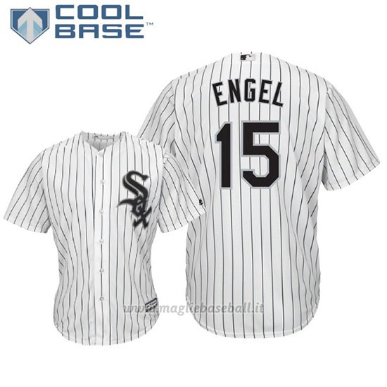 Maglia Baseball Uomo Chicago White Sox Adam Engel Cool Base Majestic 1ªBianco